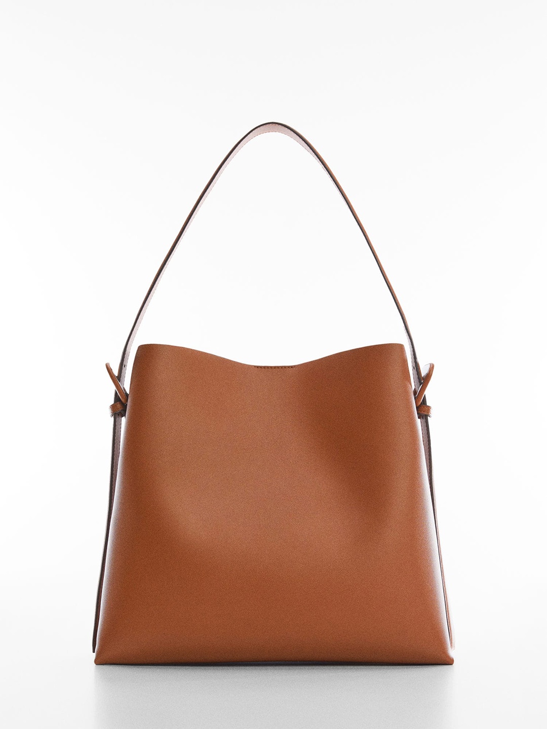 

MANGO Women Structured Shoulder Bag, Brown