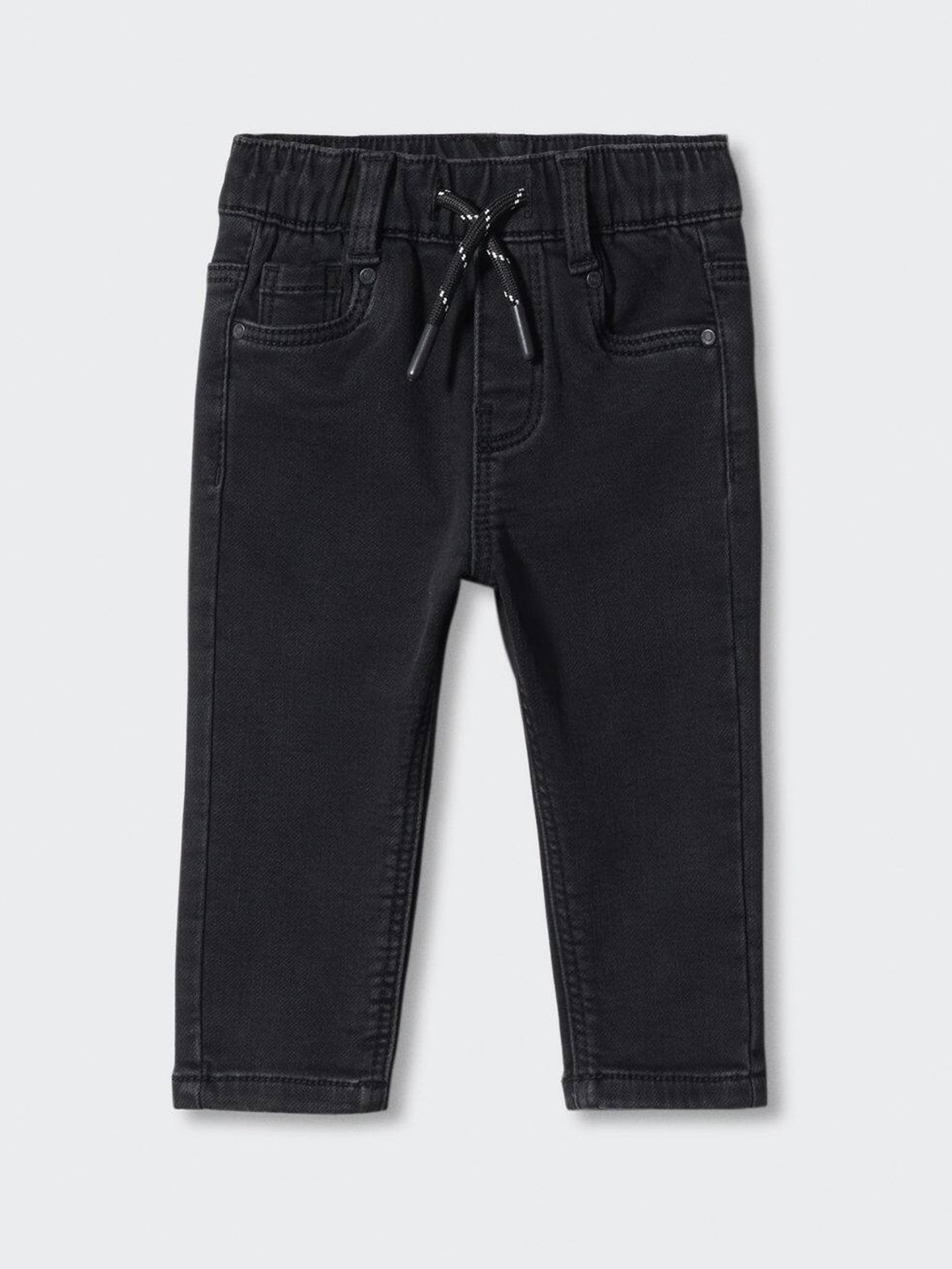 

Mango Kids Boys Mid-Rise Sustainable Stretchable Jeans, Black