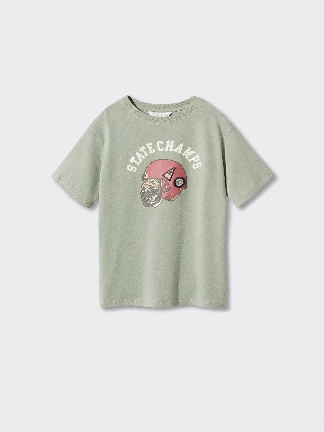 

Mango Kids Boys Pure Cotton Graphic Print Sustainable T-shirt, Green