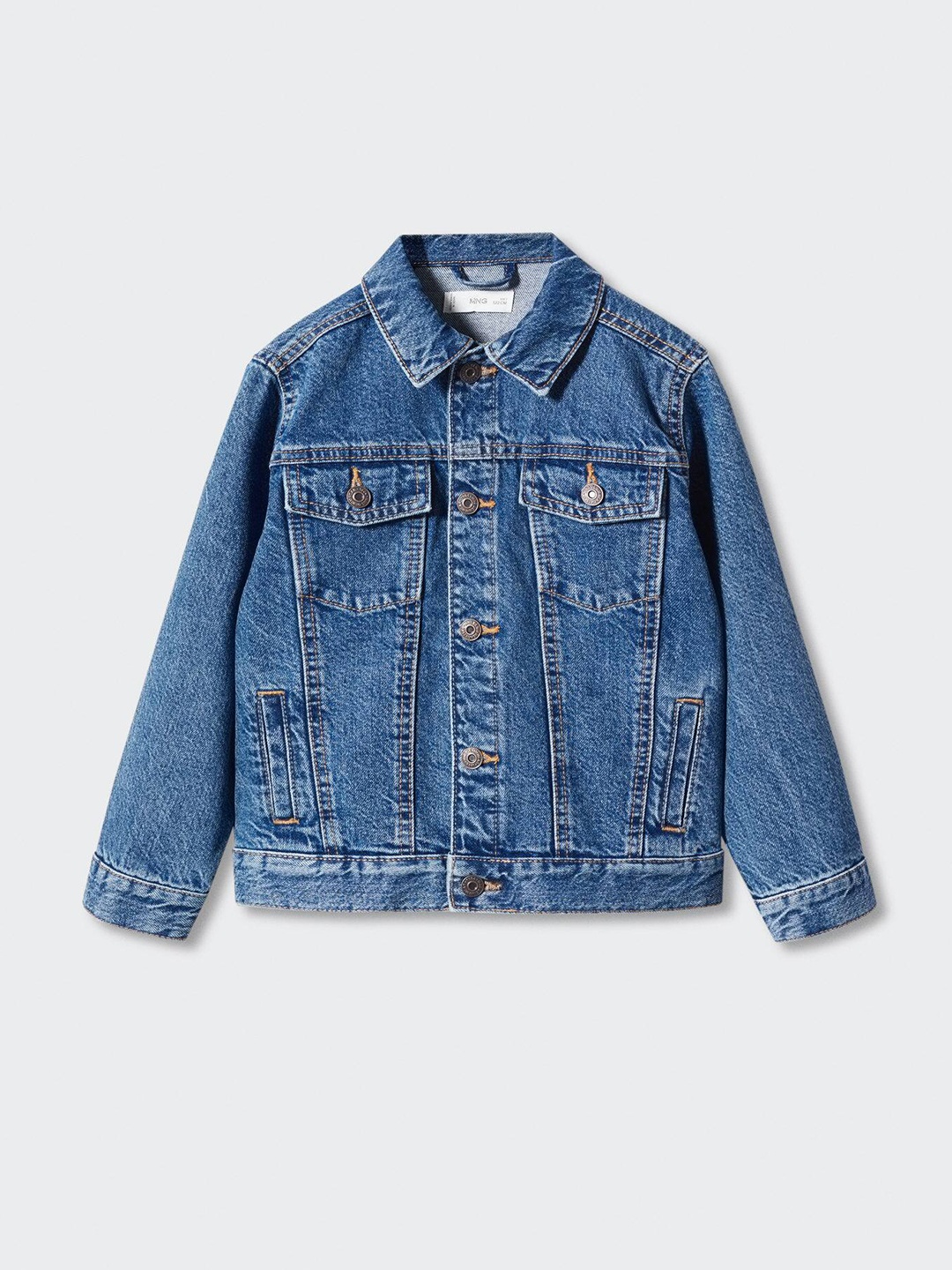 

Mango Kids Boys Pure Cotton Washed Denim Jacket, Blue