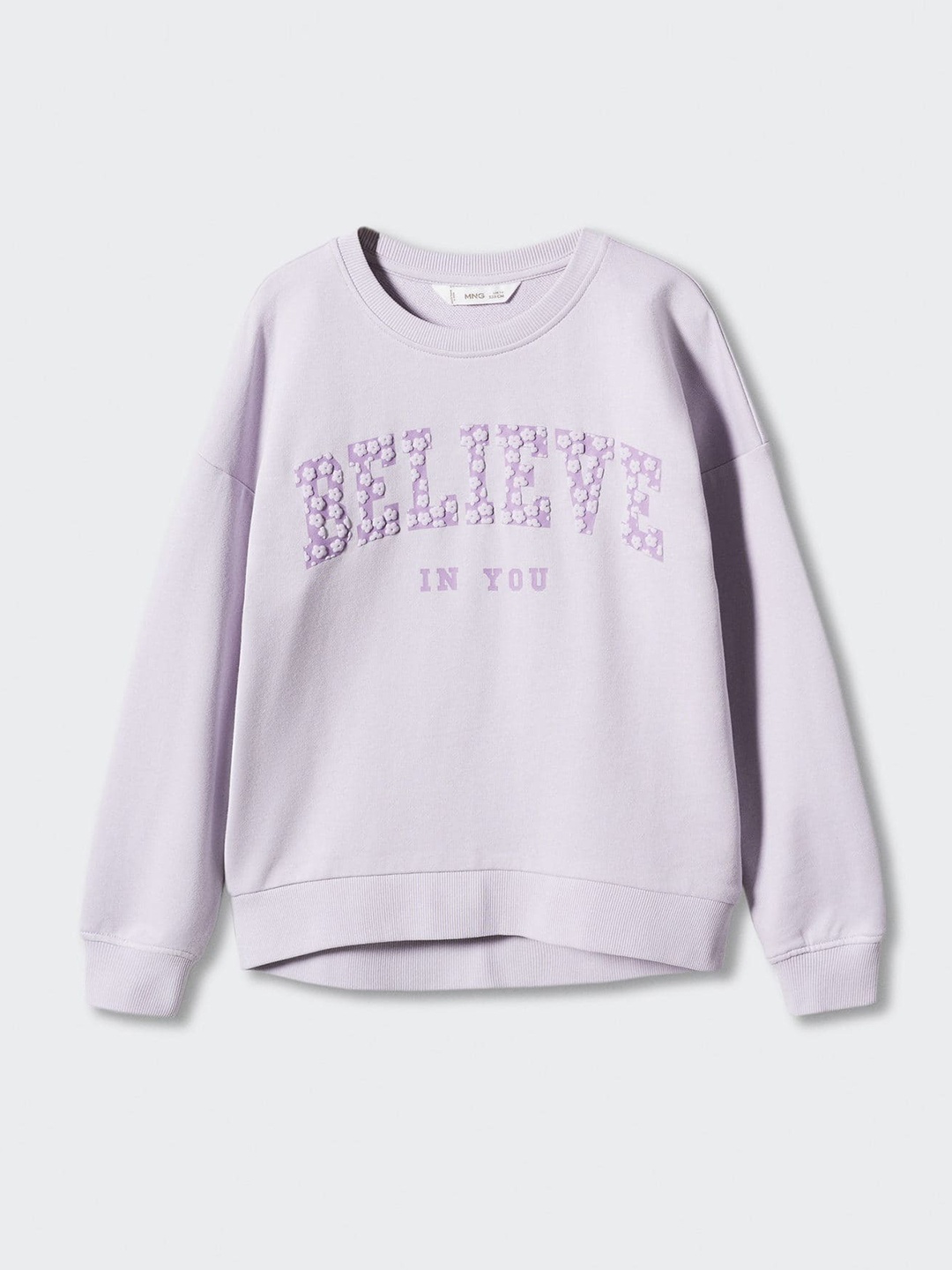 

Mango Kids Girls Typography Print Pure Cotton Sweatshirt, Lavender