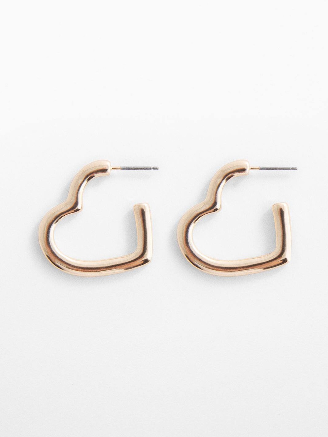 

MANGO Heart Shaped Sustainable Half Hoop Earrings, Gold