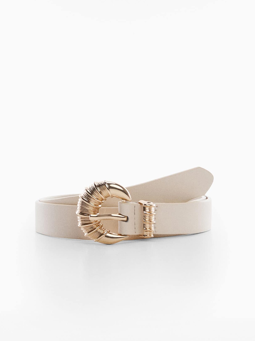 

MANGO Women Slim Belt, Off white