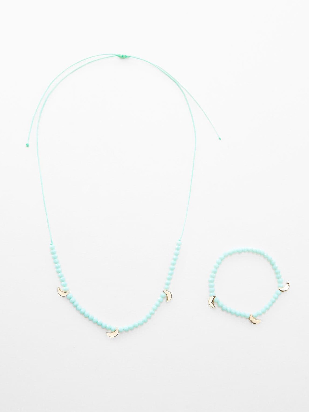 

Mango Kids Beaded Necklace with Bracelet, Turquoise blue