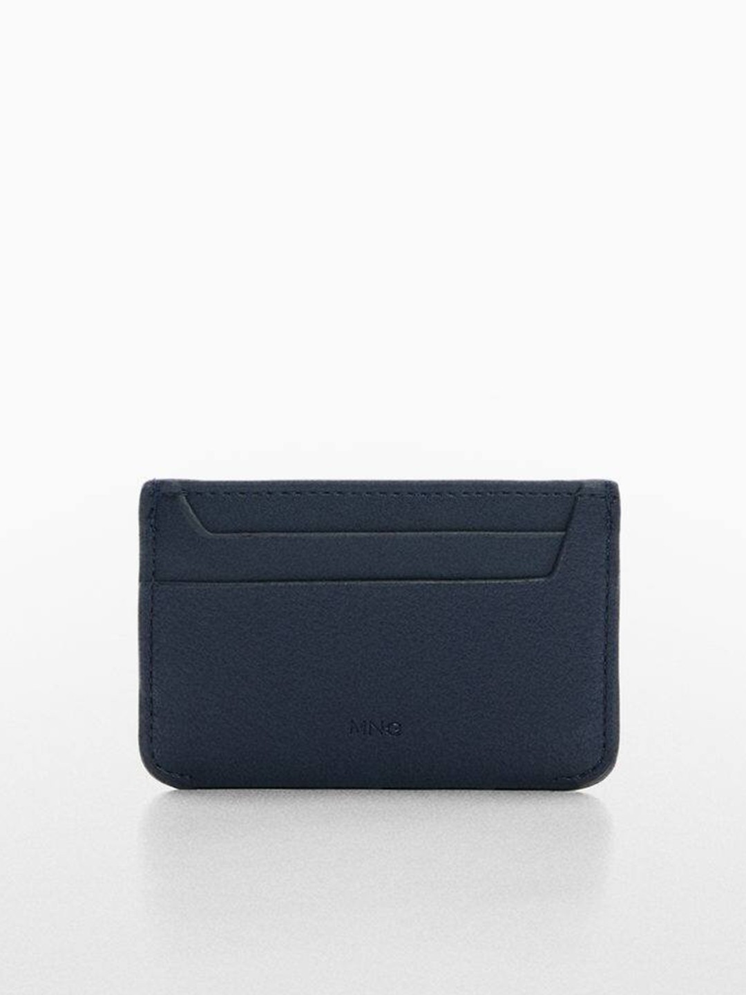 

MANGO MAN Pebbled Effect Card Holder, Navy blue