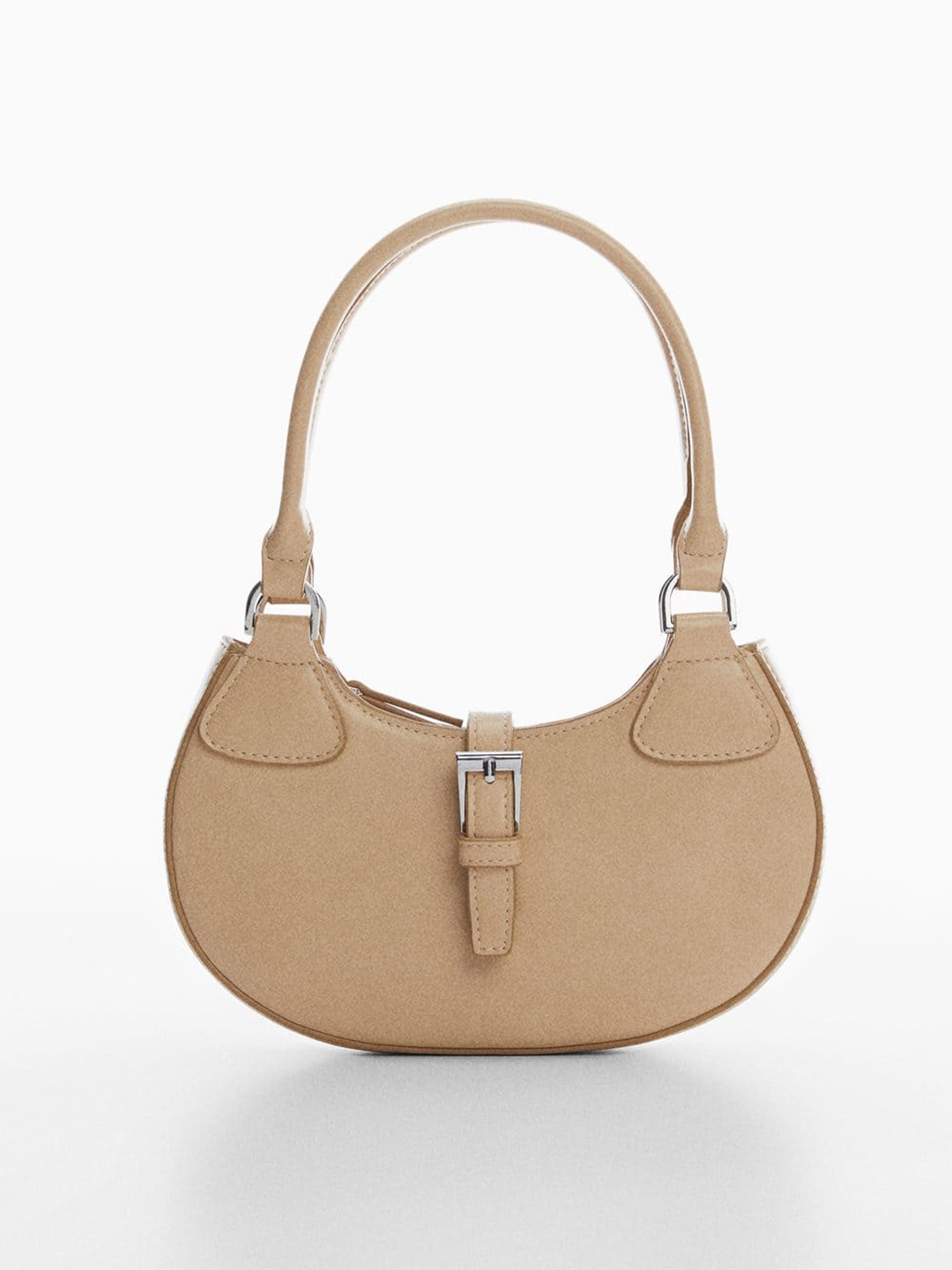 

MANGO Women Structured Shoulder Bag, Beige