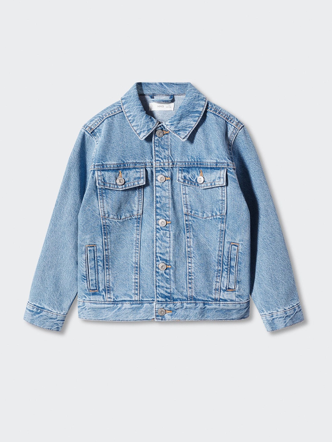 

Mango Kids Boys Pure Cotton Washed Denim Jacket, Blue