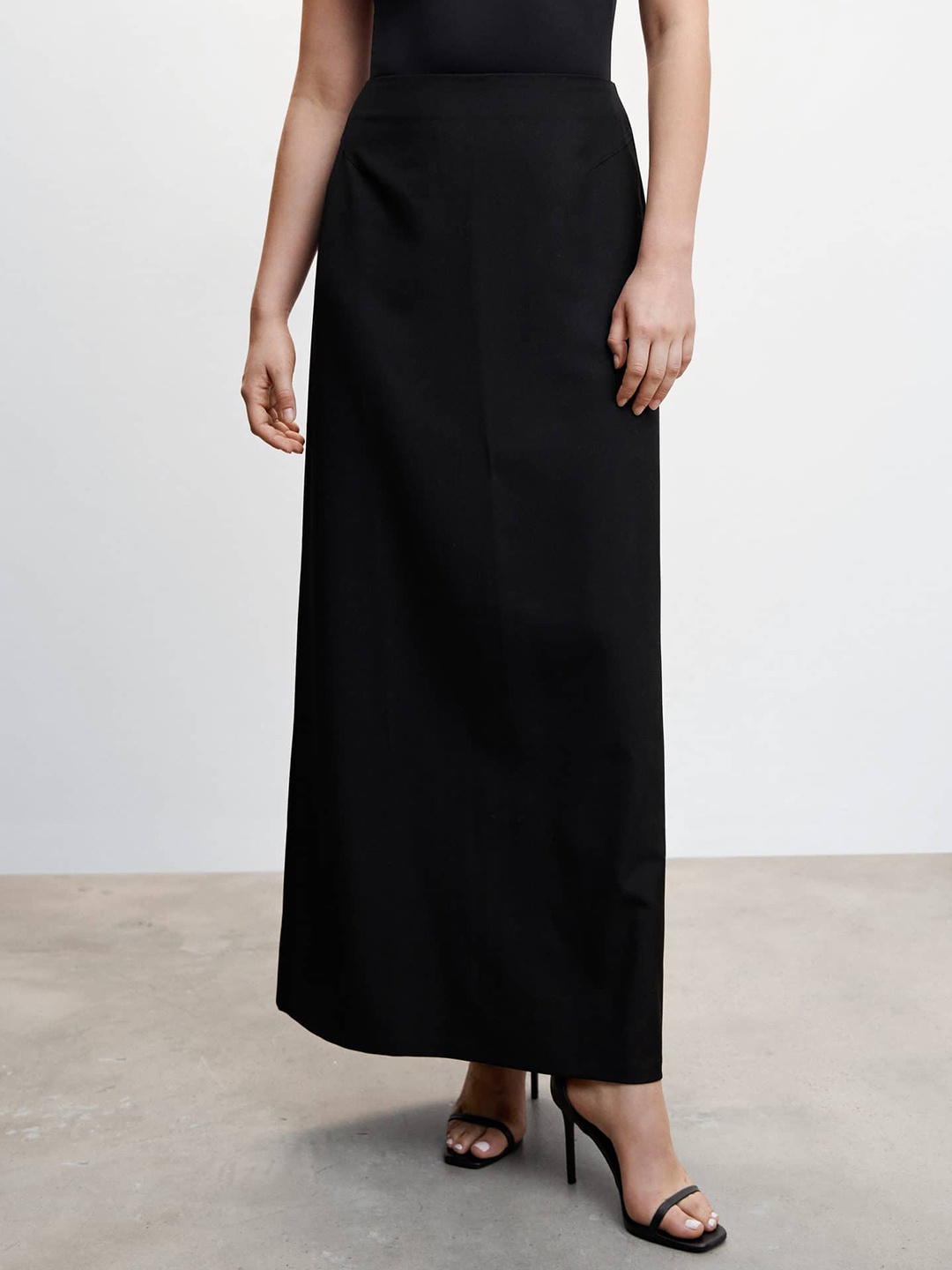 

MANGO Sustainable Maxi A-line Skirt, Black
