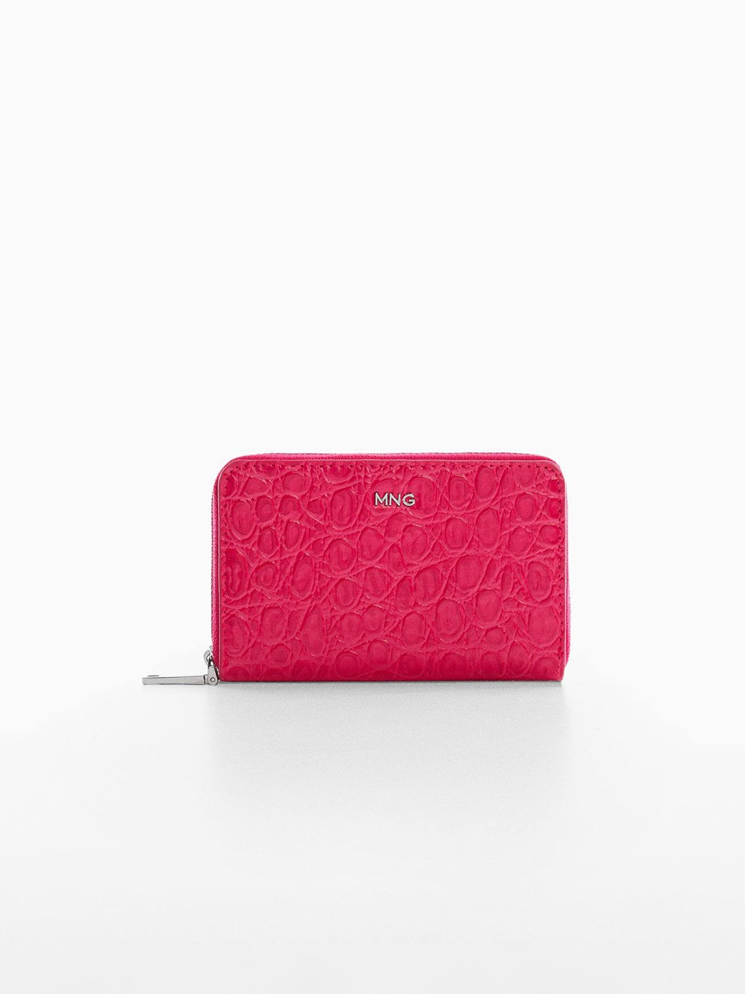 

MANGO Women Textured Zip Around Wallet, Fuchsia