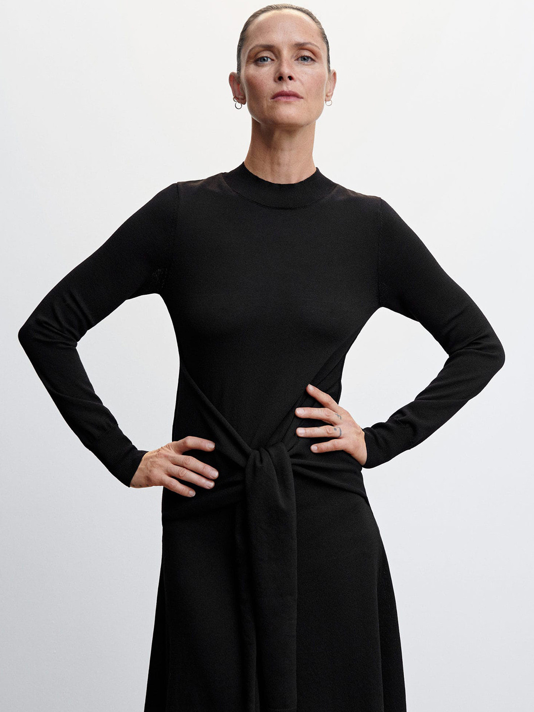 

MANGO Solid Maxi Dress, Black