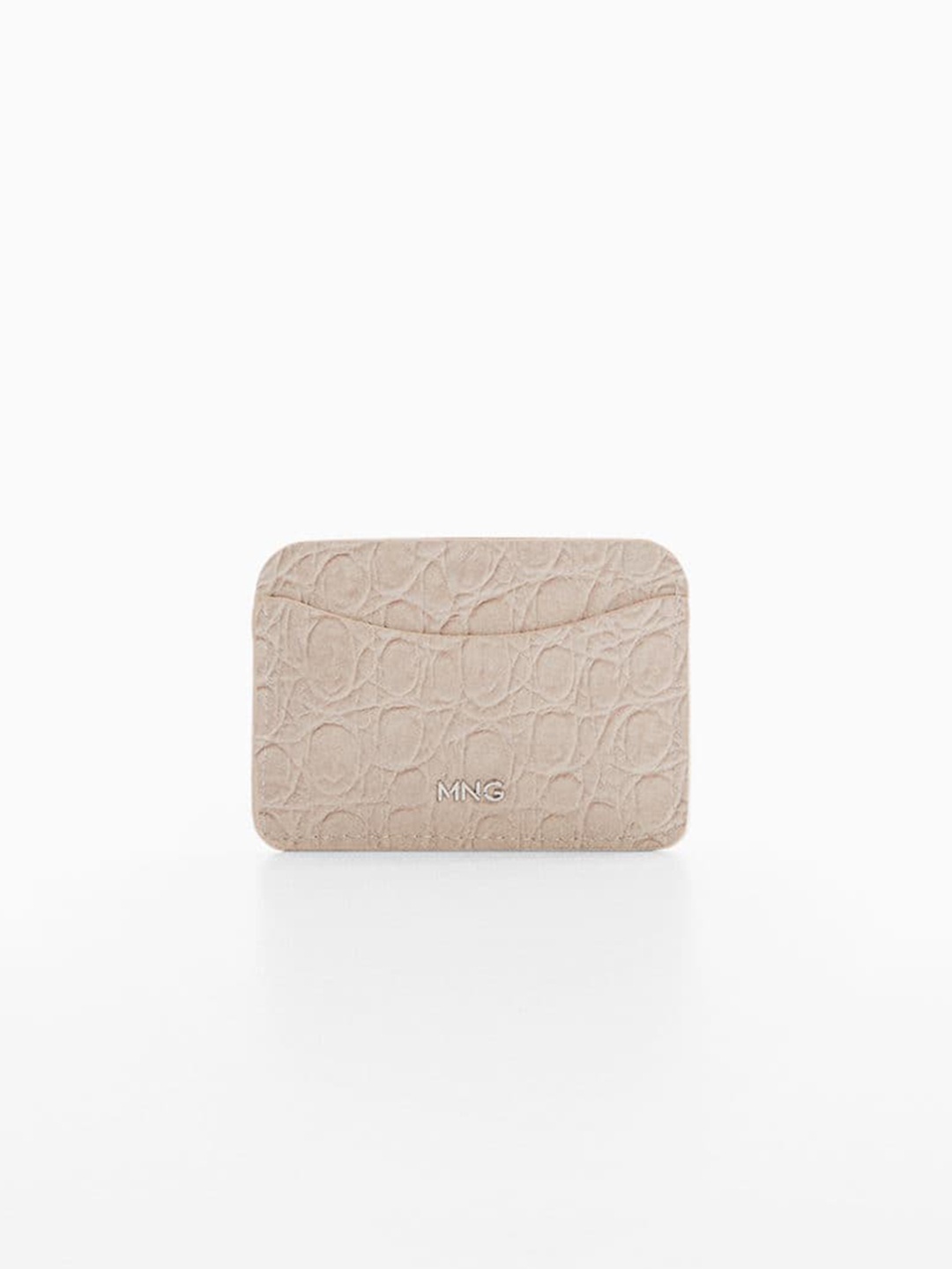 

MANGO Women Croc Textured Card Holders, Off white