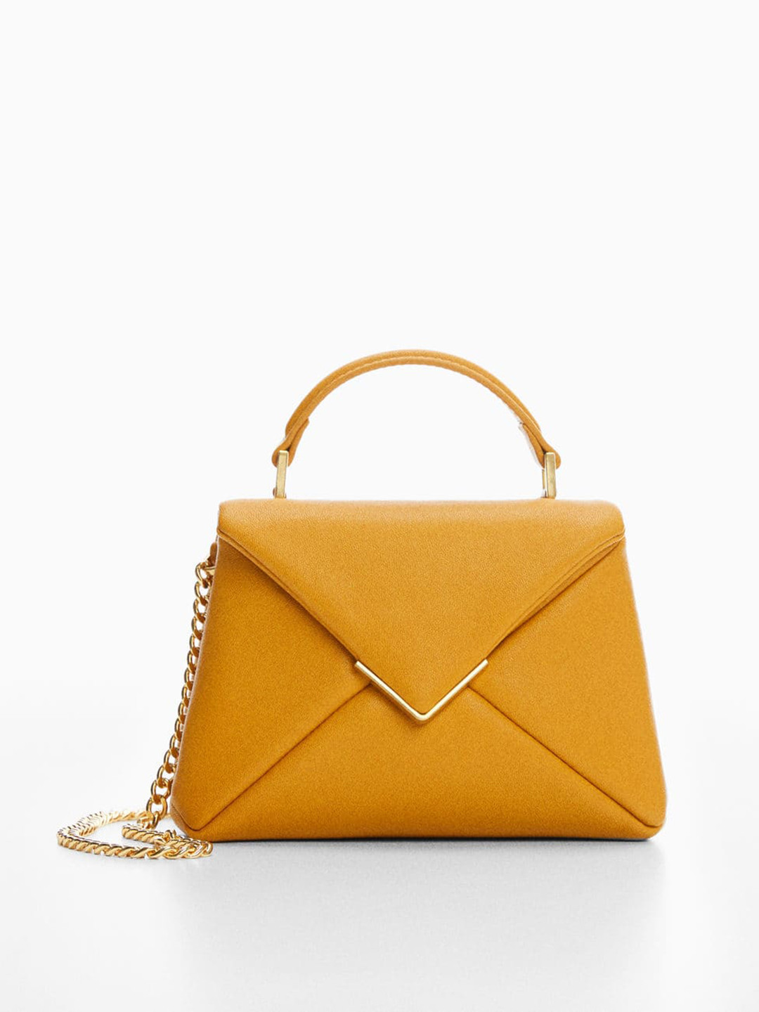 

MANGO Women Structured Handheld Bag, Mustard
