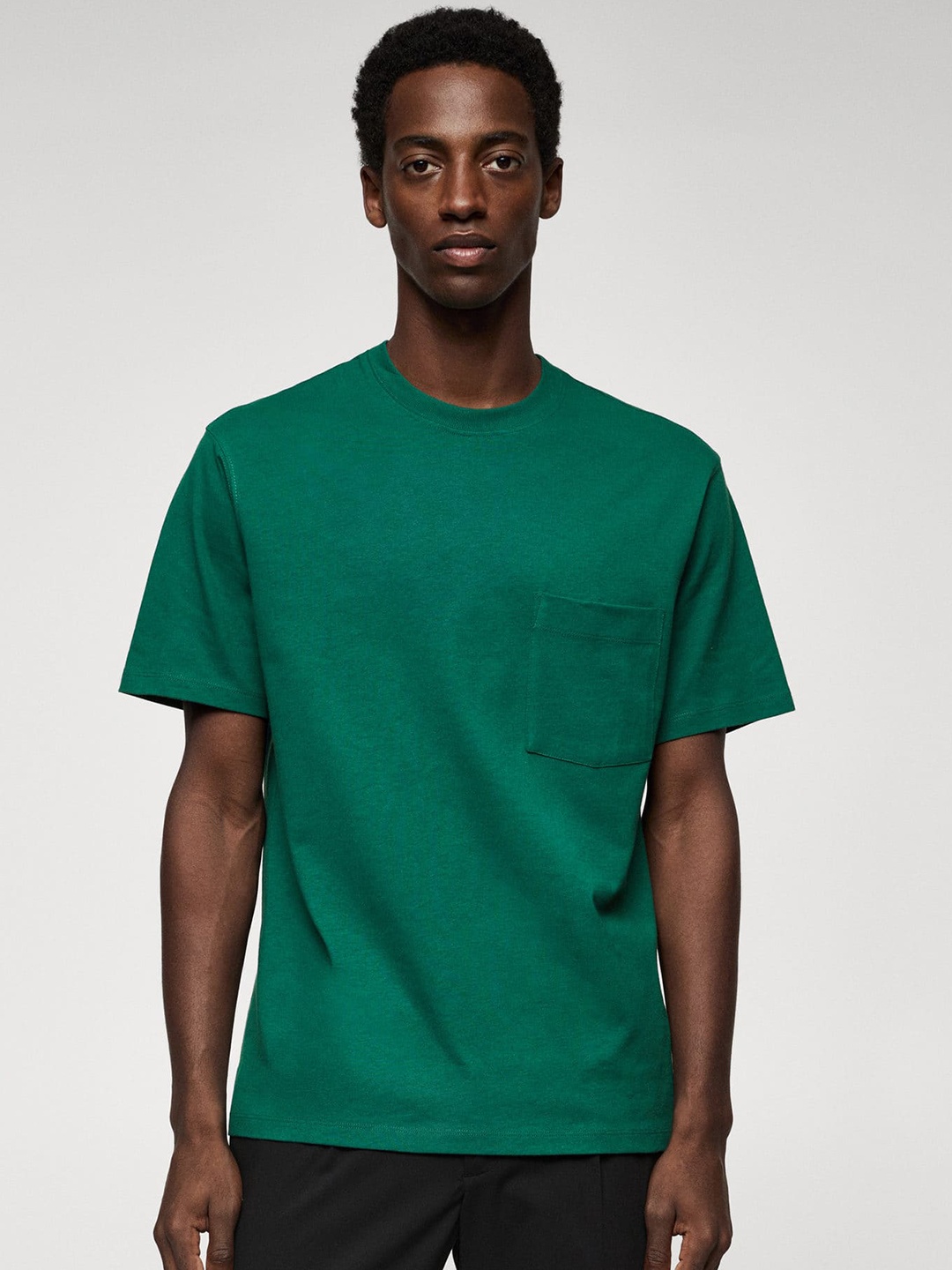 

MANGO MAN Pure Cotton Pockets T-shirt, Green