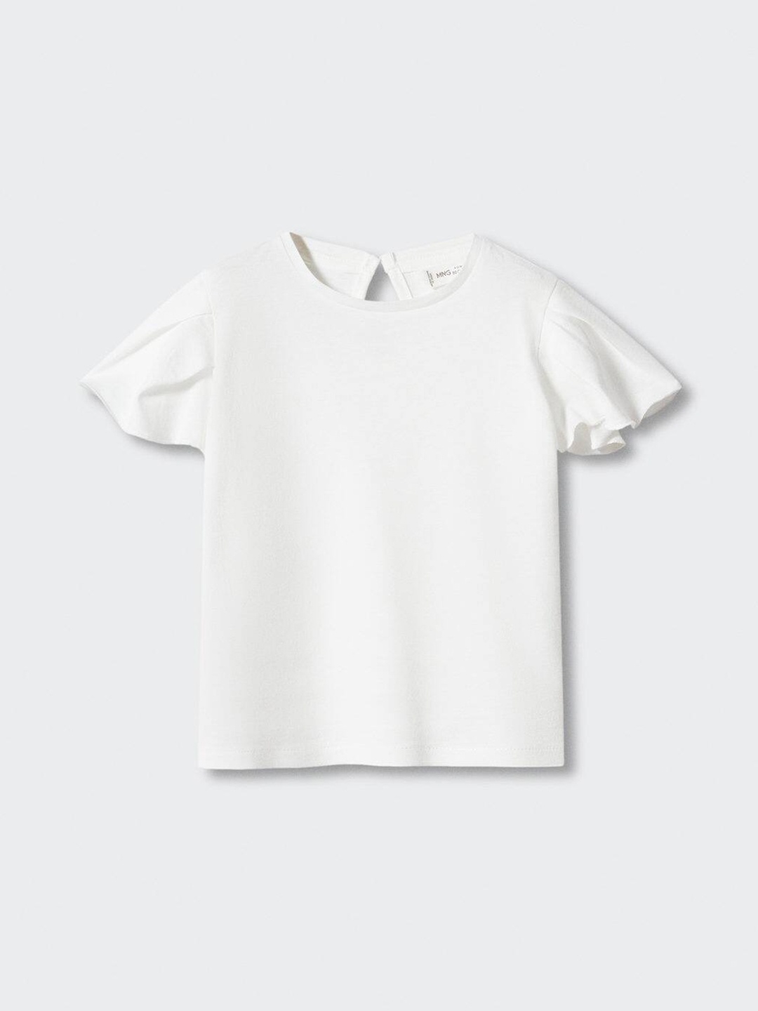 

Mango Kids Girls Ruffled Sleeves Cotton T-shirt, White