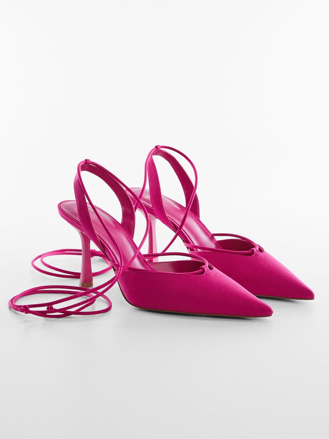 

MANGO Women Lace-Ups Pumps, Fuchsia