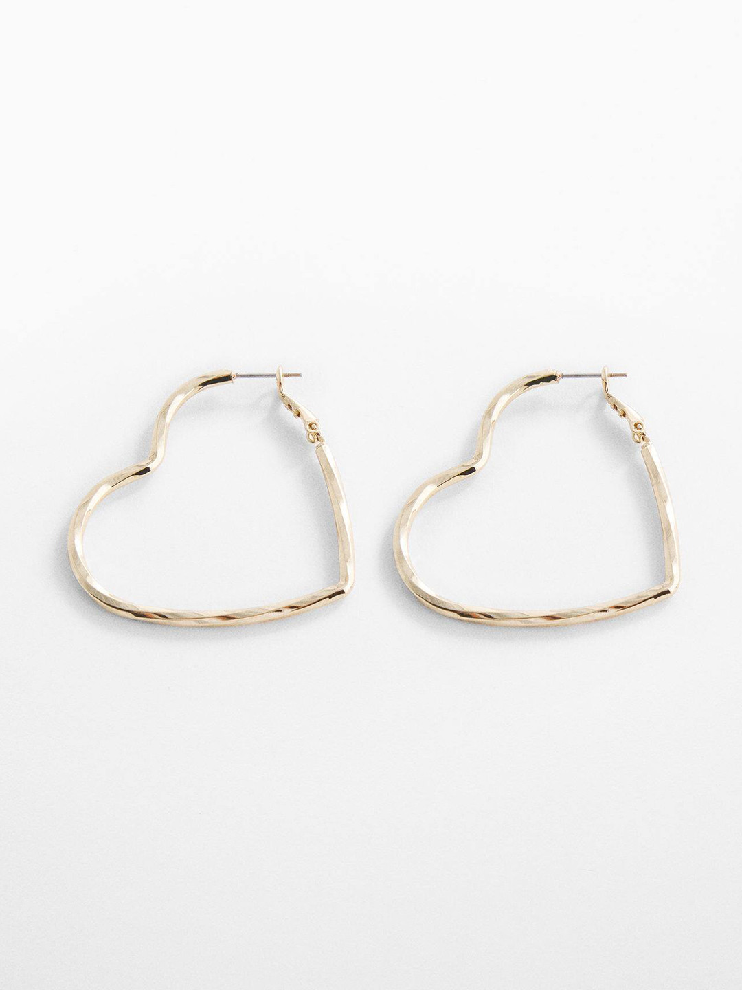 

MANGO Heart Shaped Sustainable Hoop Earrings, Gold