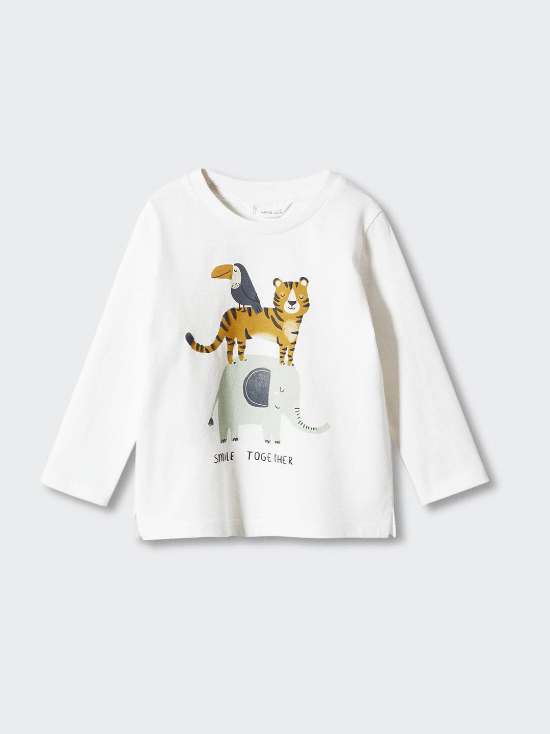 

Mango Kids Boys Printed Sustainable Pure Cotton T-shirt, White