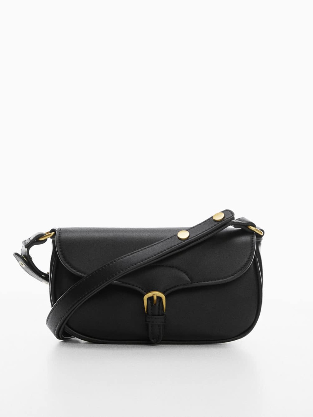 

MANGO Women Structured Sling Bag, Black