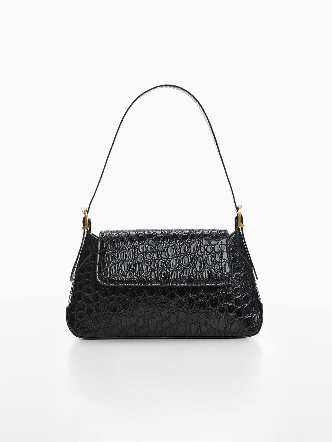 

MANGO Women Textured Shoulder Bag, Black