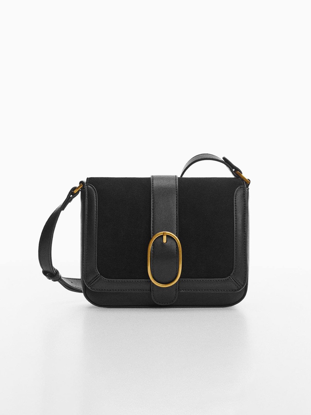 

MANGO Women Structured Sling Bag, Black