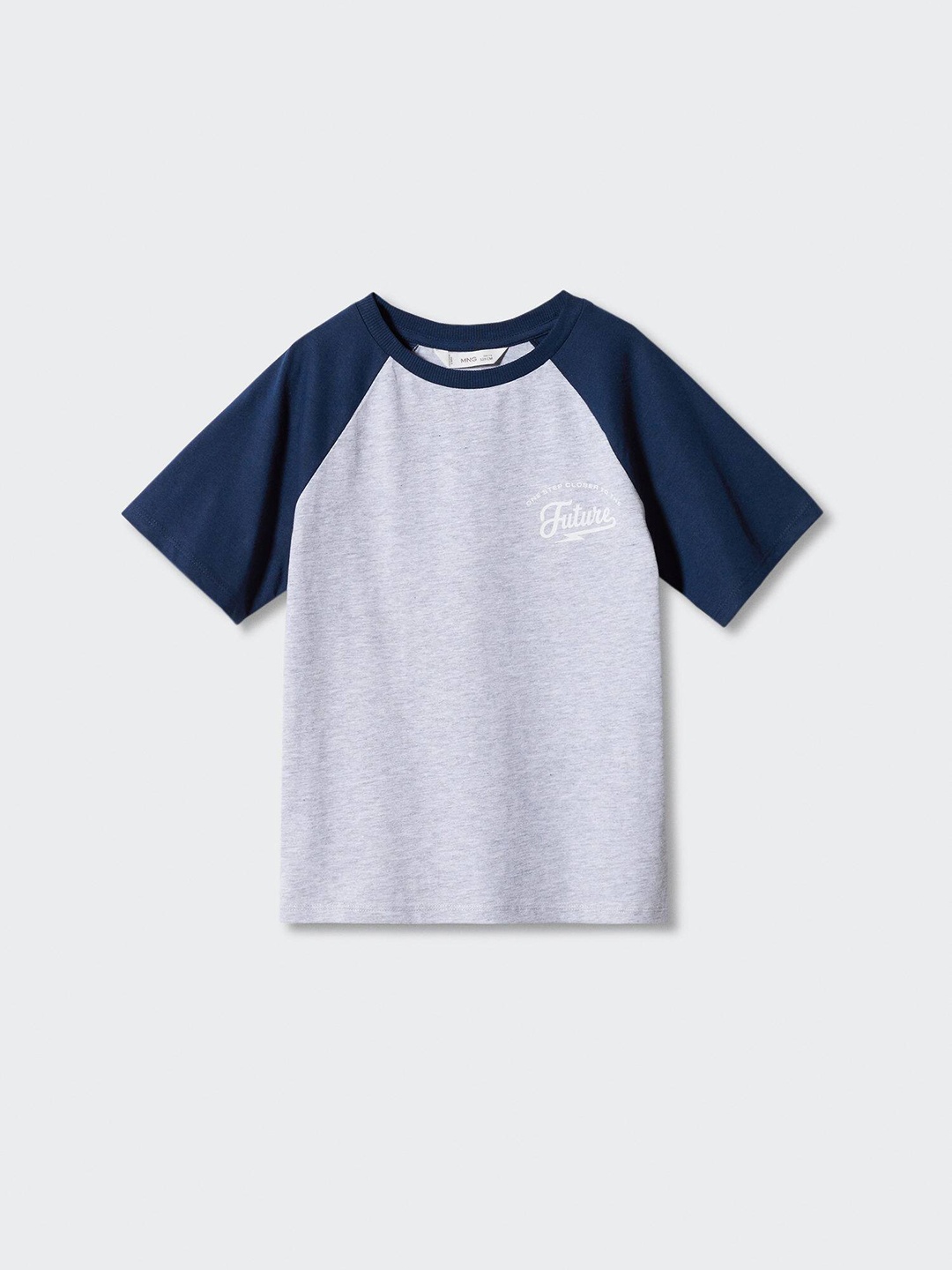 

Mango Kids Boys Graphic Print T-shirt, Grey melange