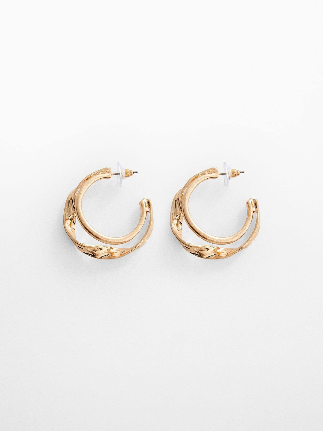 

MANGO Circular Half Hoop Earrings, Gold