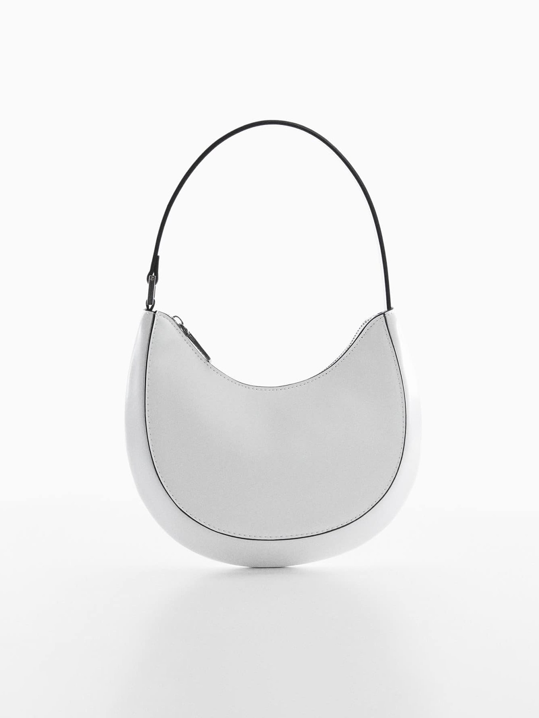 

MANGO Half Moon Shoulder Bag, White