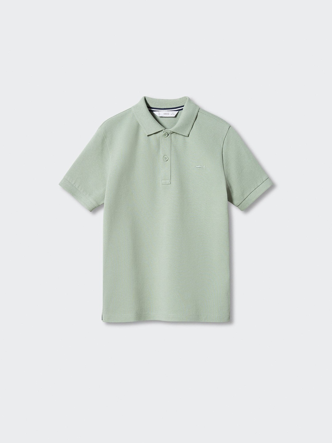 

Mango Kids Boys Pure Cotton Polo Collar Sustainable T-shirt, Green