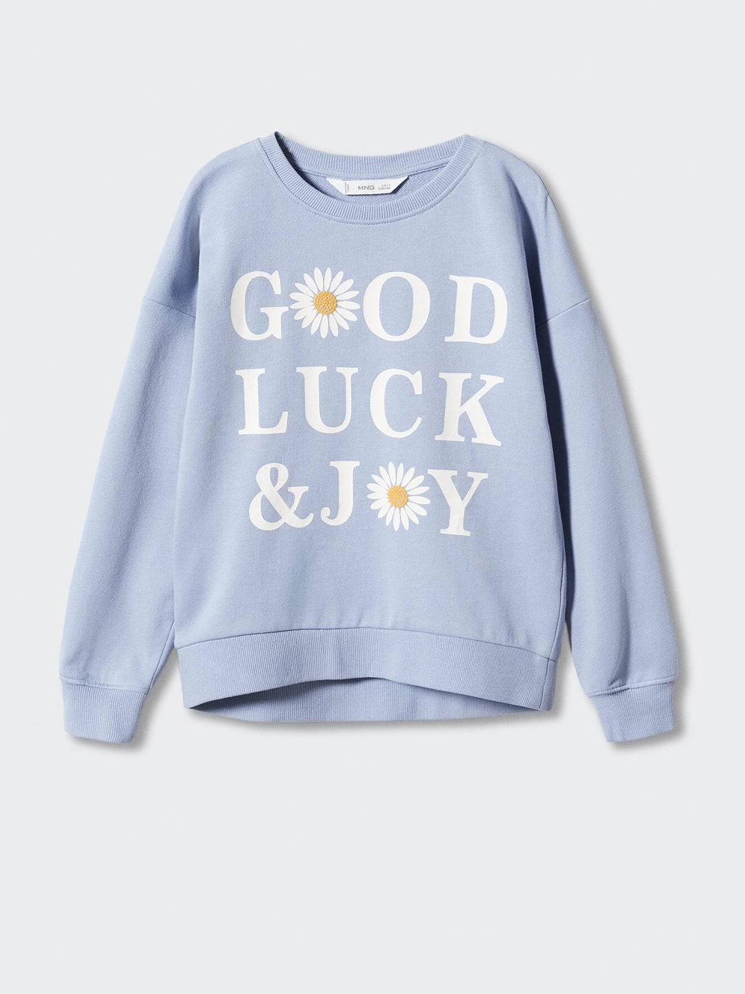 

Mango Kids Girls Typography Print Pure Cotton Sweatshirt, Blue