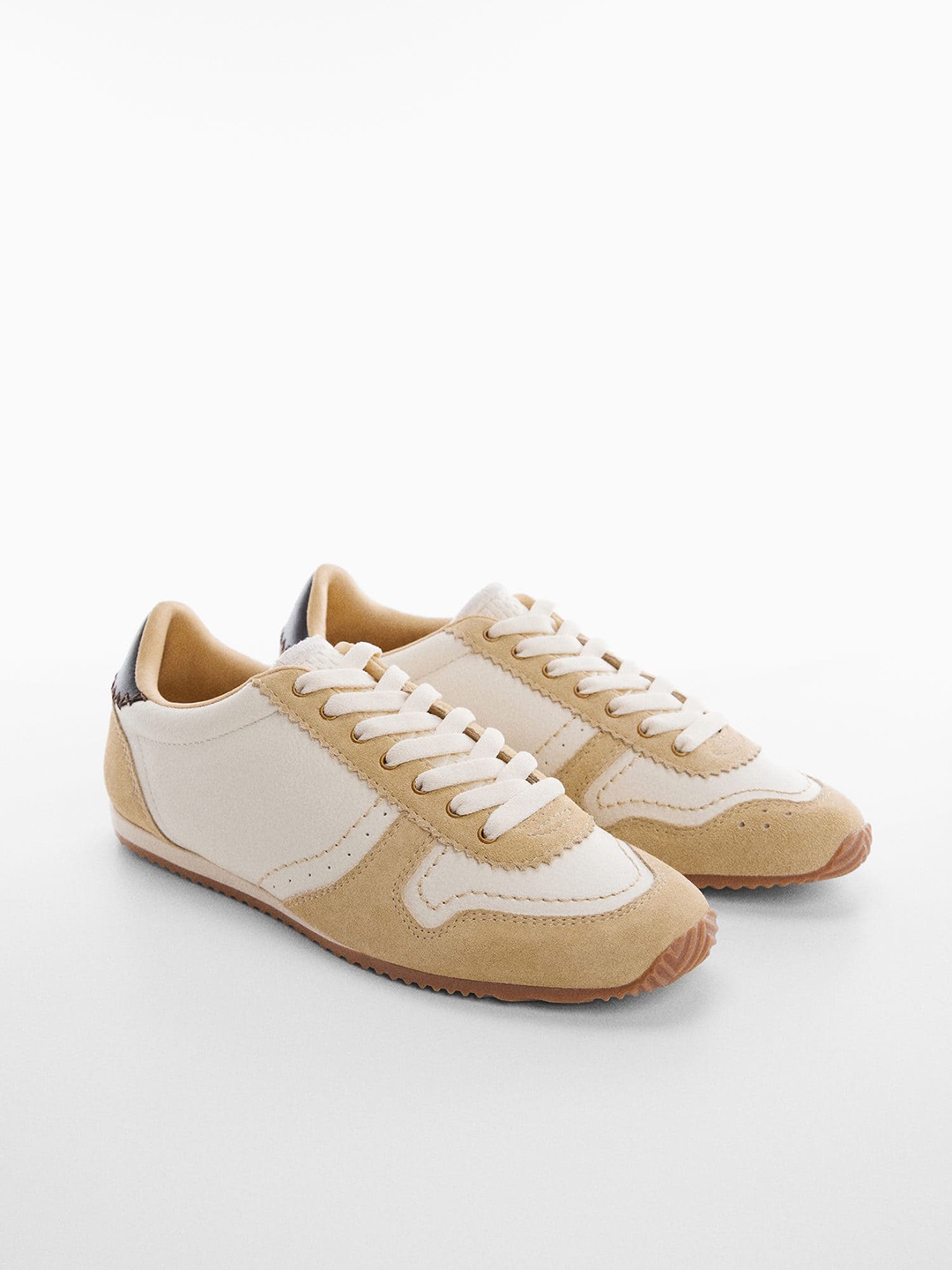 

MANGO Women Colourblocked Sustainable Sneakers, White