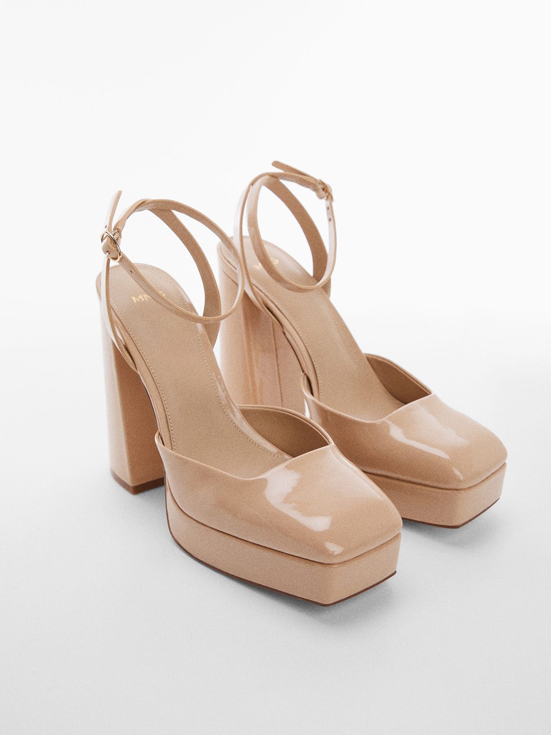 

MANGO Women Platform Heels, Beige