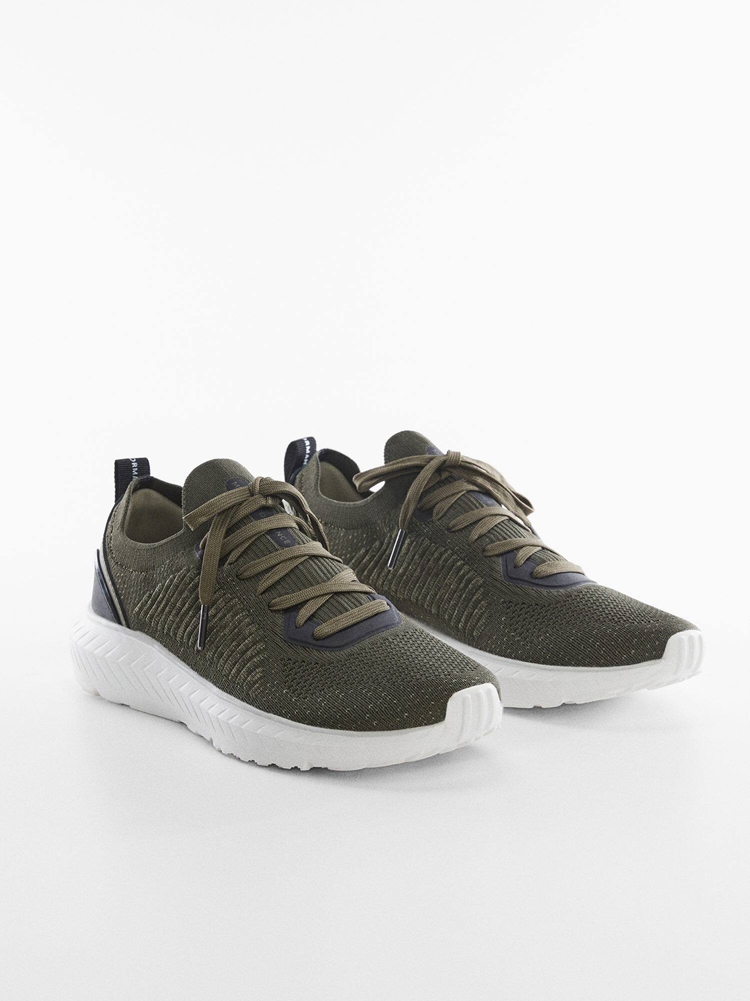 

MANGO MAN Woven Design Ortholite Training or Gym Shoes, Olive