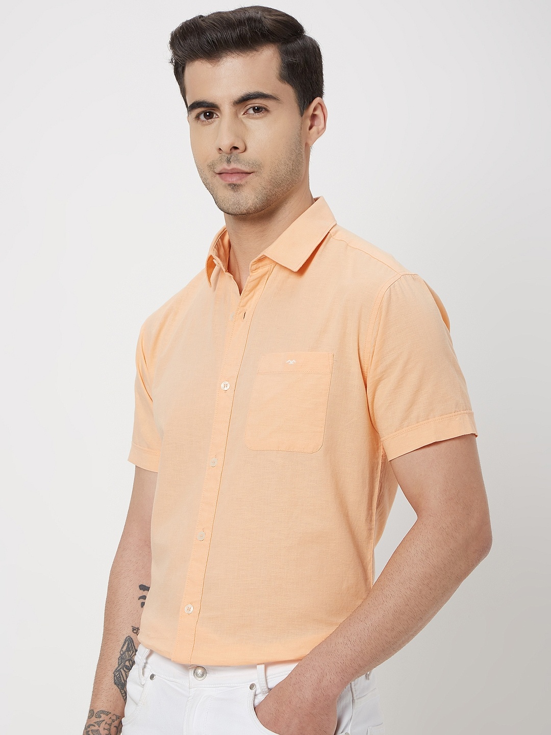 

Mufti Trim Slim Fit Casual Shirt, Peach