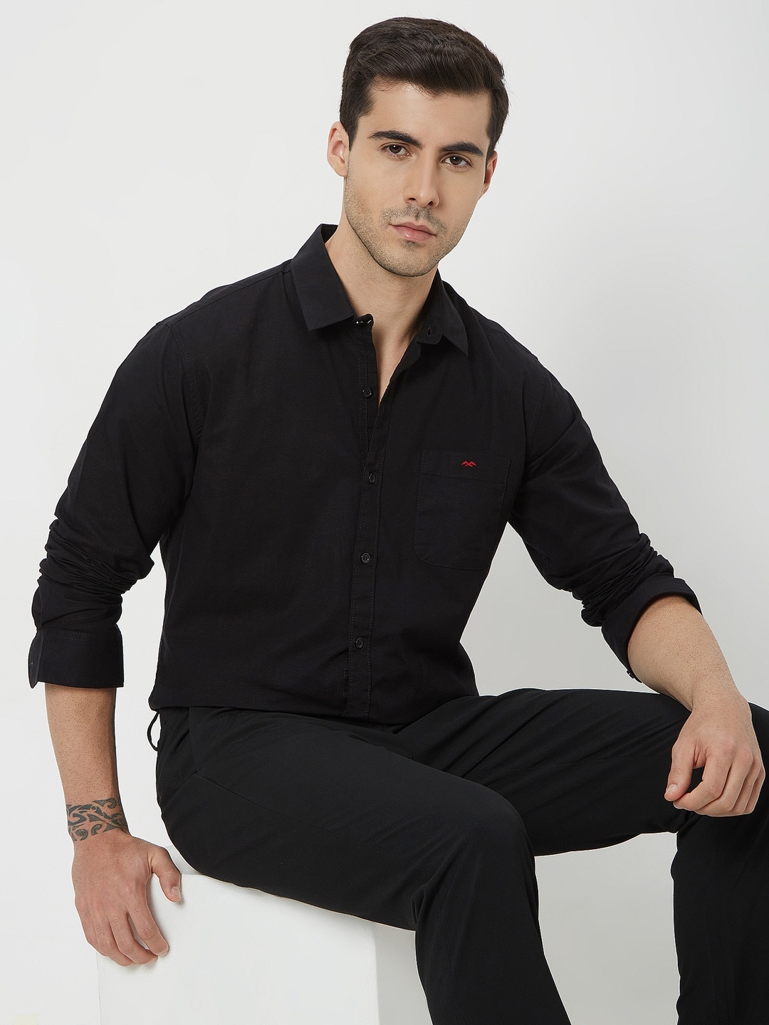 

Mufti Trim Slim Fit Casual Shirt, Black