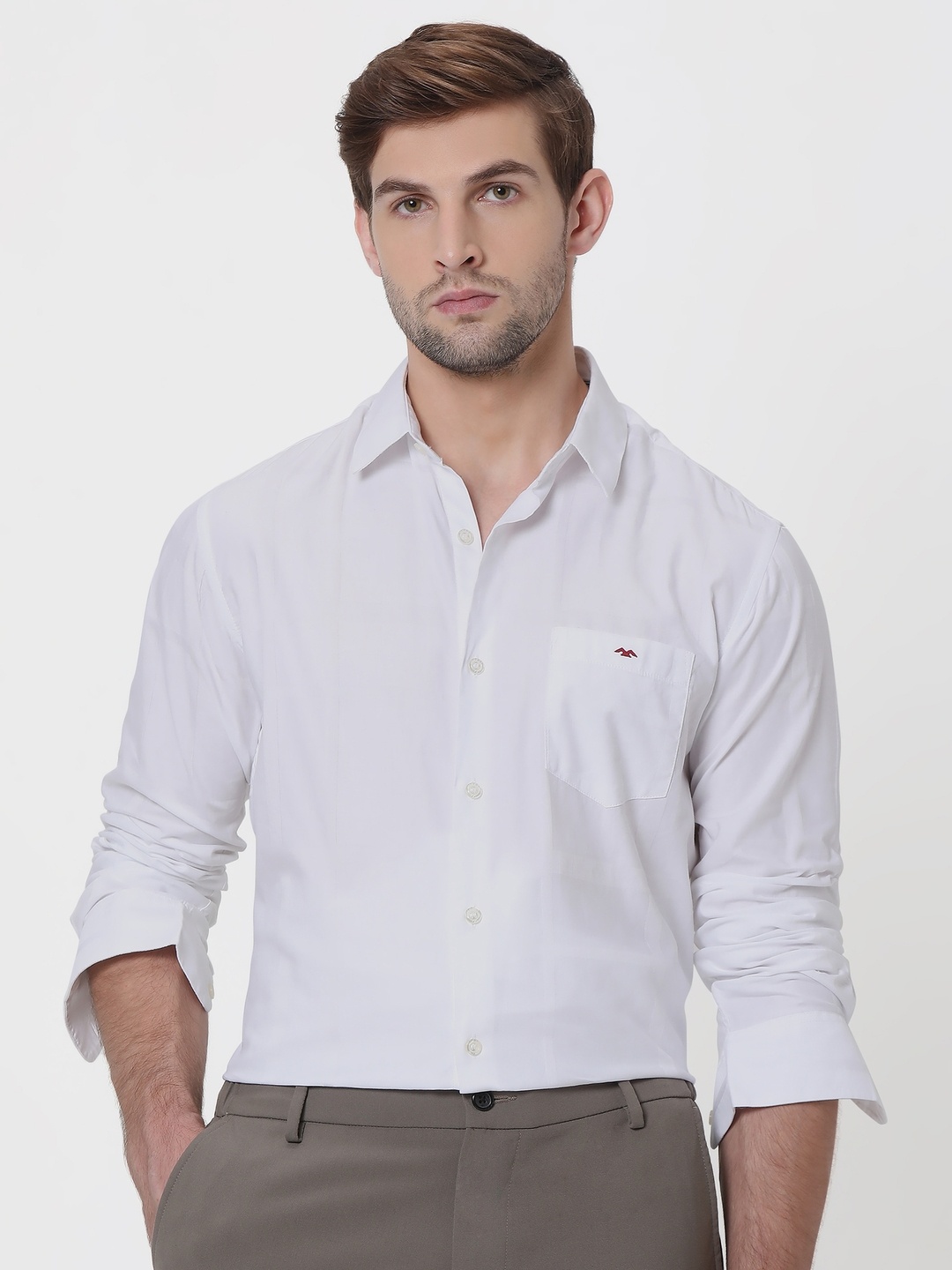 

Mufti Plus Size Trim Slim Fit Pure Cotton Casual Shirt, White