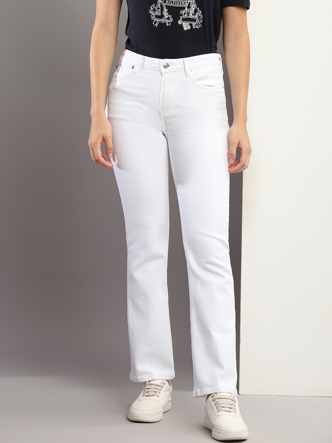 

Tommy Hilfiger Women Regular Fit Clean Look Stretchable Cotton Jeans, White