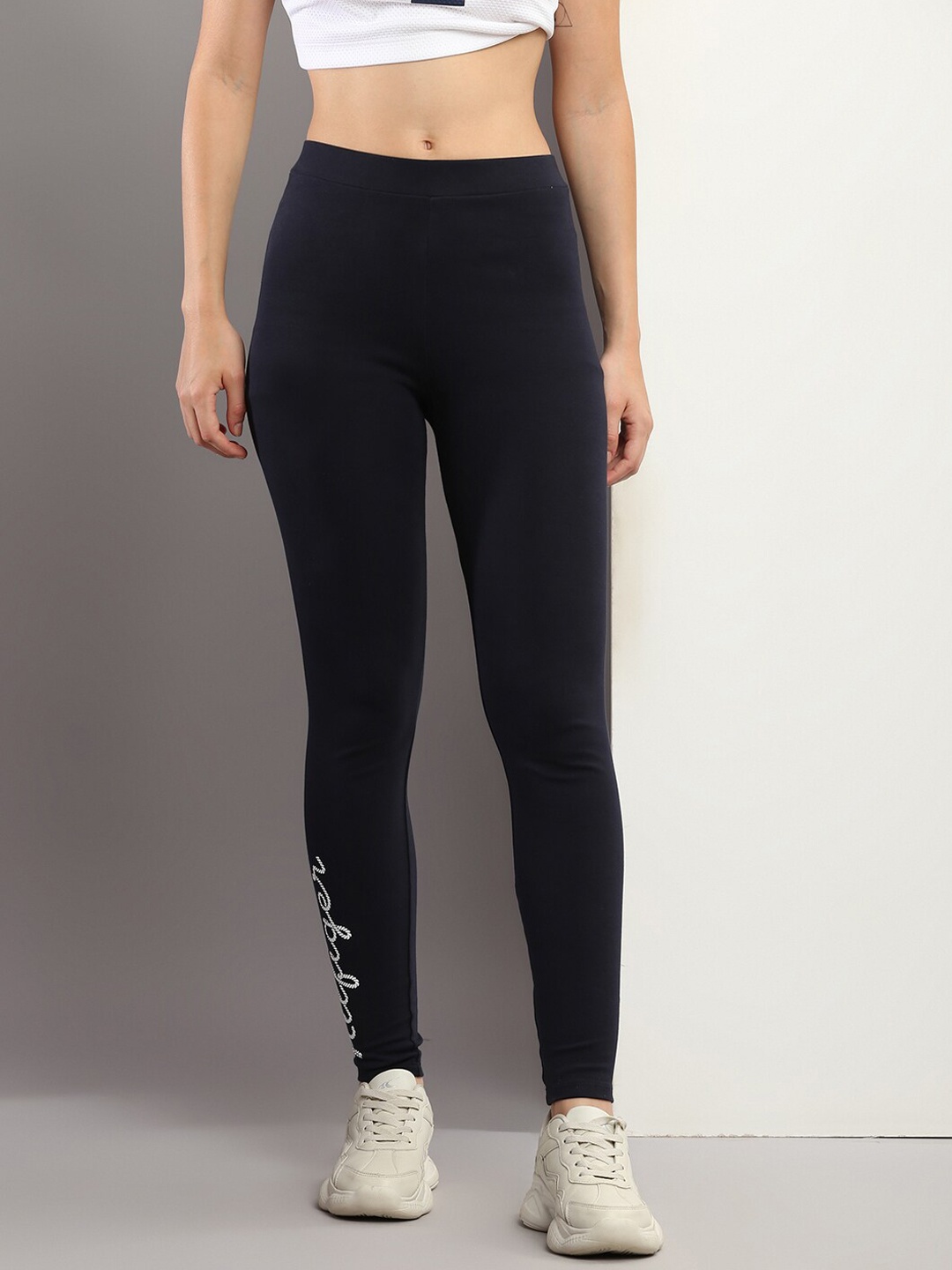 

Tommy Hilfiger Women Cotton Ankle-Length Leggings, Navy blue