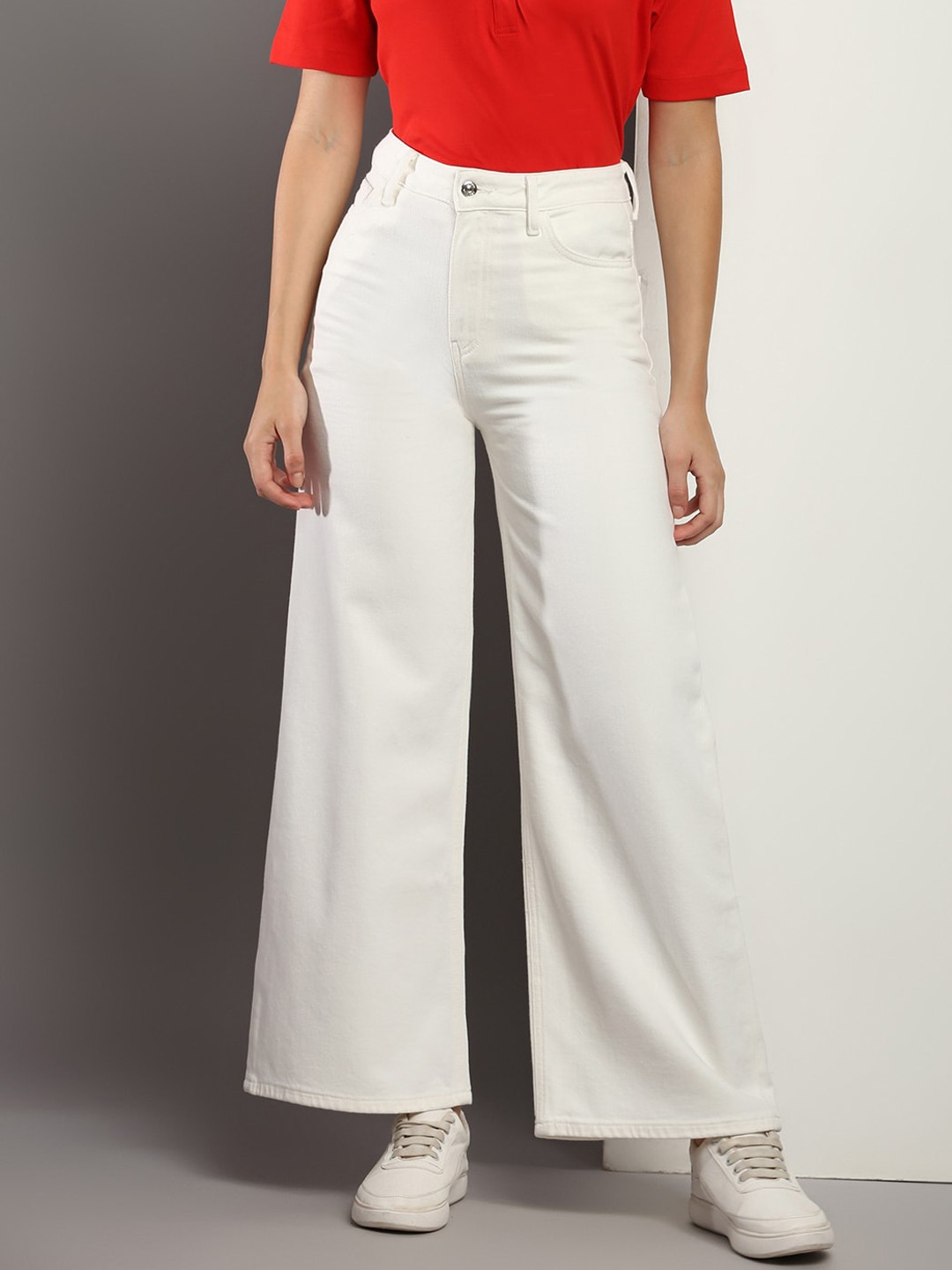 

Tommy Hilfiger Women Flared High-Rise Jeans, Off white