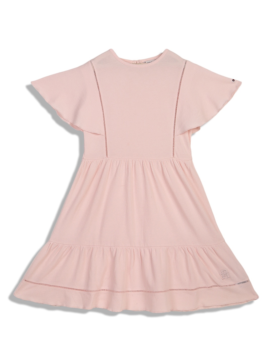 

Tommy Hilfiger Girls Cotton Flared Sleeve Fit And Flare Dress, Pink