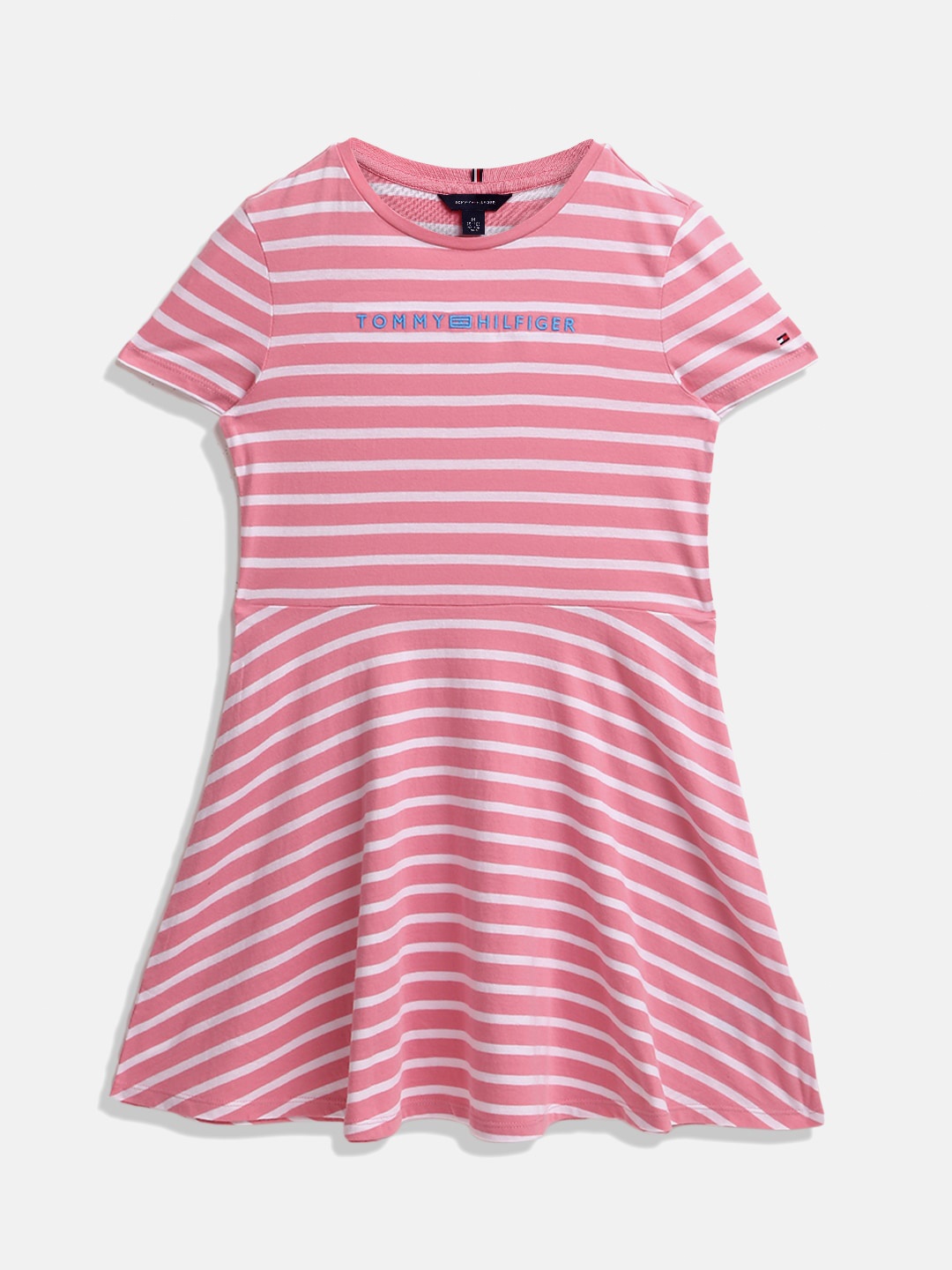 

Tommy Hilfiger Girls Striped A-Line Dress, Pink