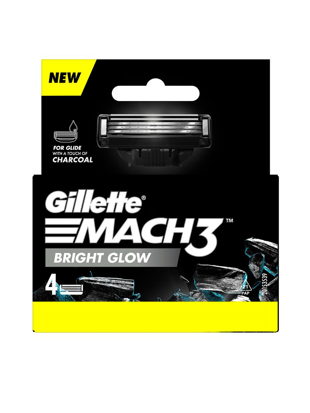 

Gillette Mach3 Charcoal Shaving Razor Blades - 4 Cartridge, Black