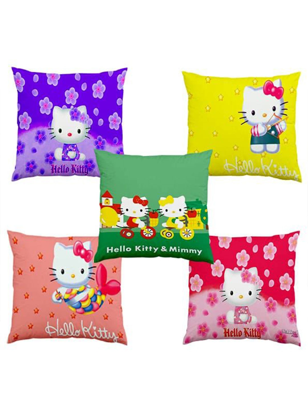 

Bajo's Purple & Pink 5 Pieces Quirky Square Cushion Covers