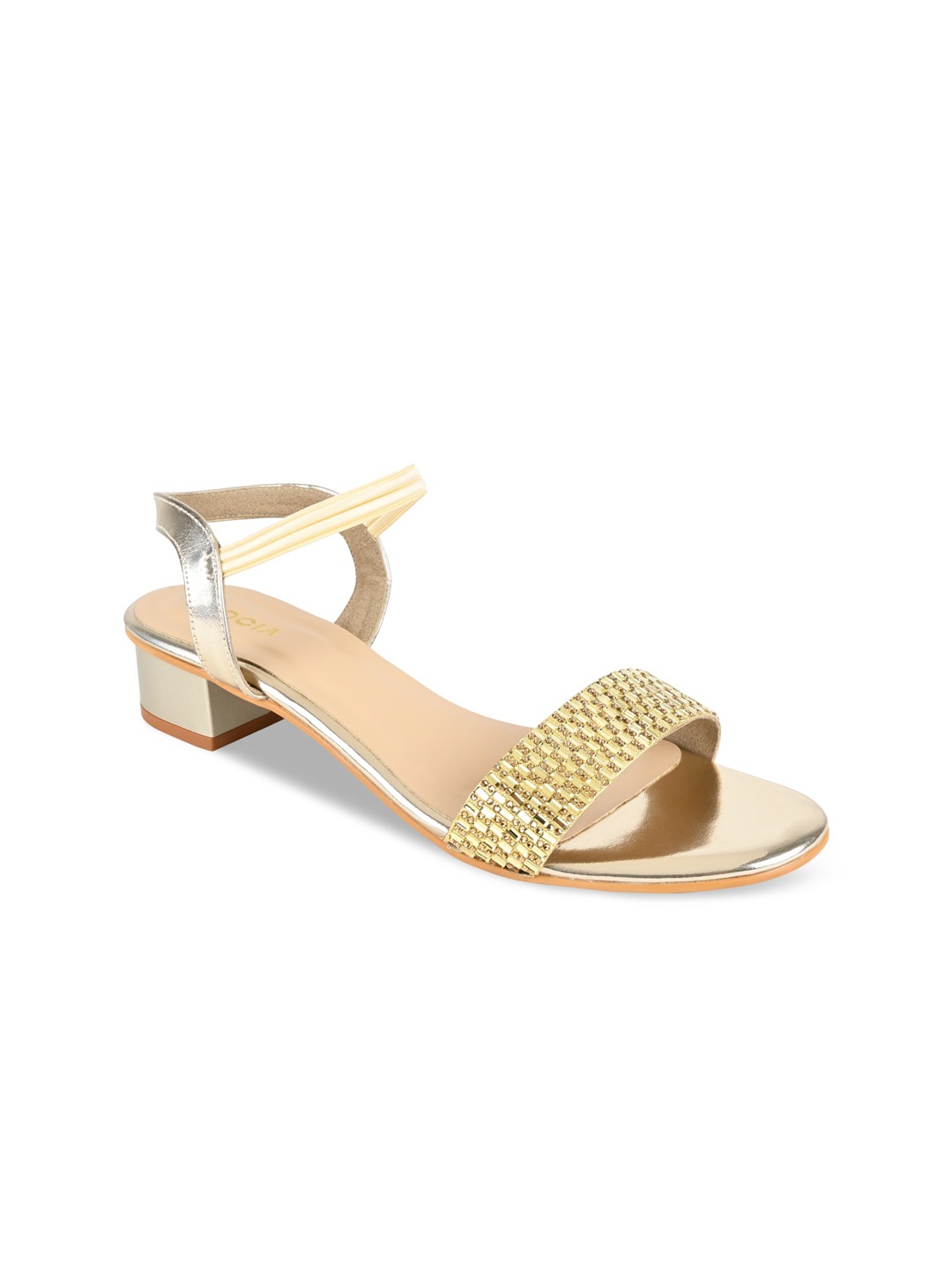 

Rocia Embellished Block Heels, Gold
