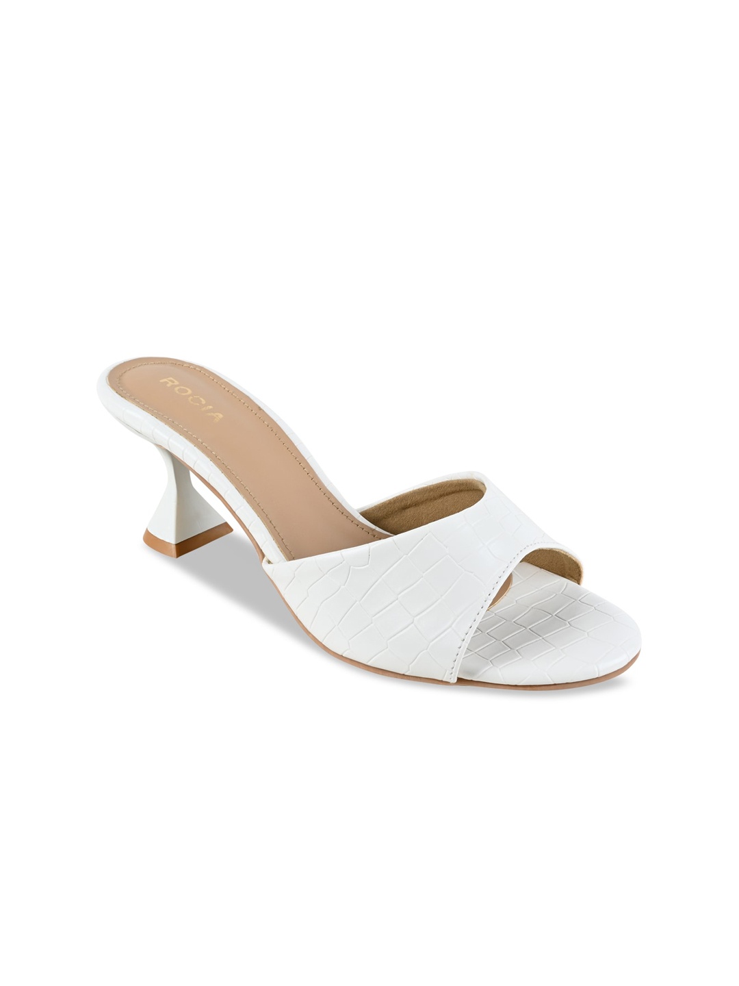 

Rocia Textured Open Toe Kitten Heels, White