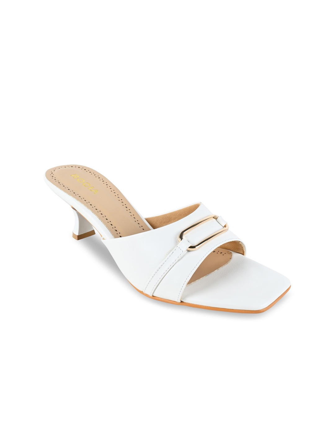 

Rocia Embellished Open Toe Kitten Heels, White