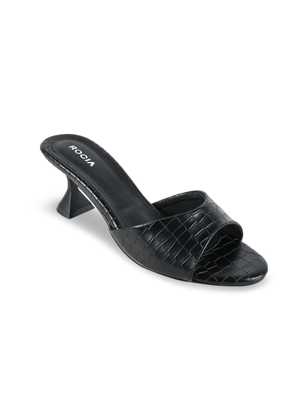 

Rocia Textured Open Toe Kitten Heels, Black