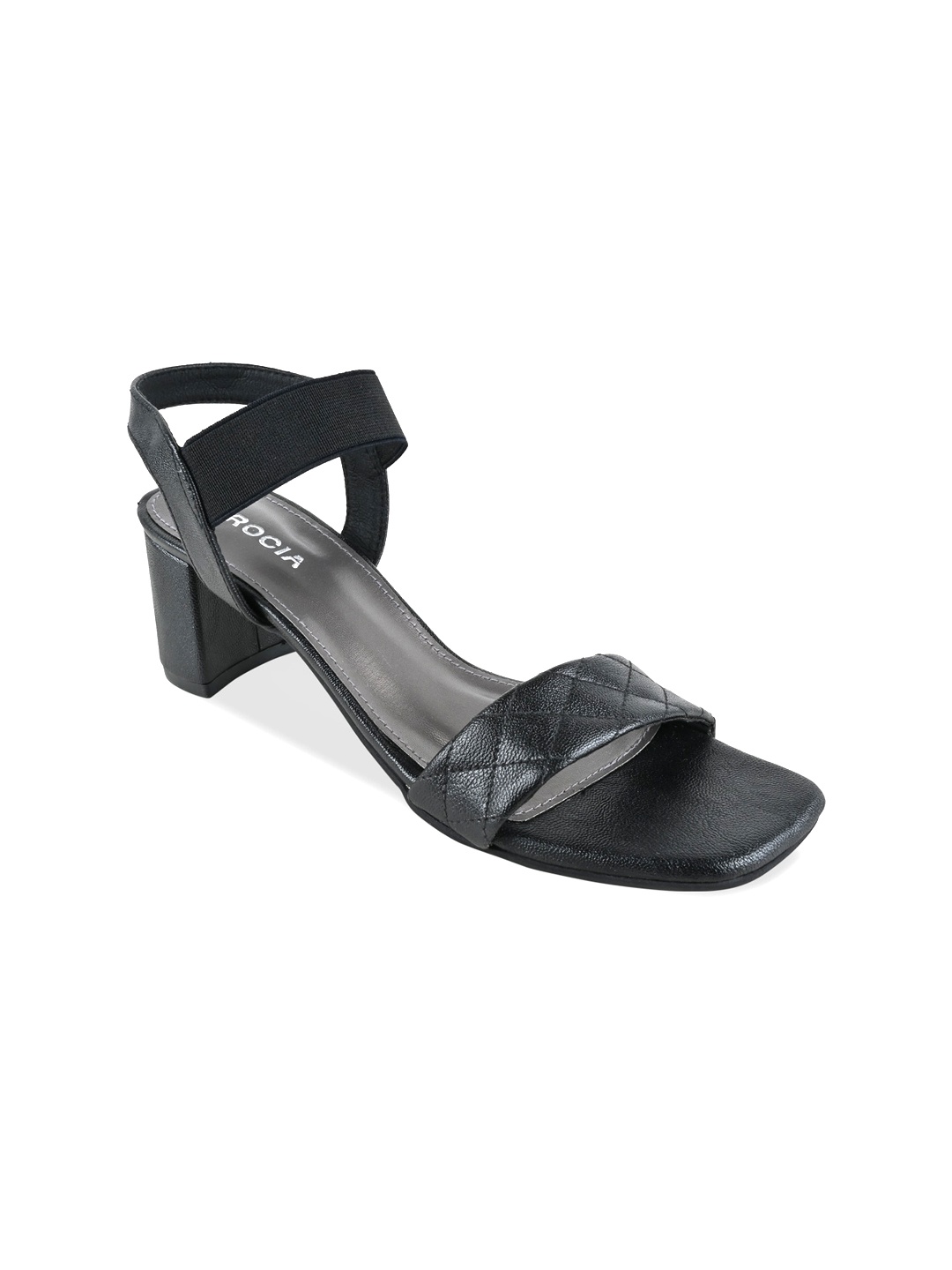 

Rocia Textured Open Toe Block Heels, Black