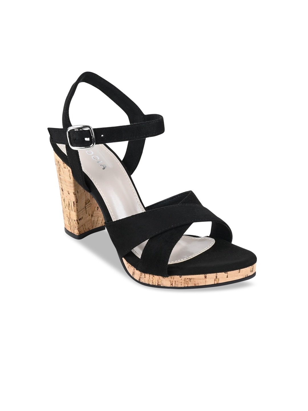 

Rocia Open Toe Block Heels, Black