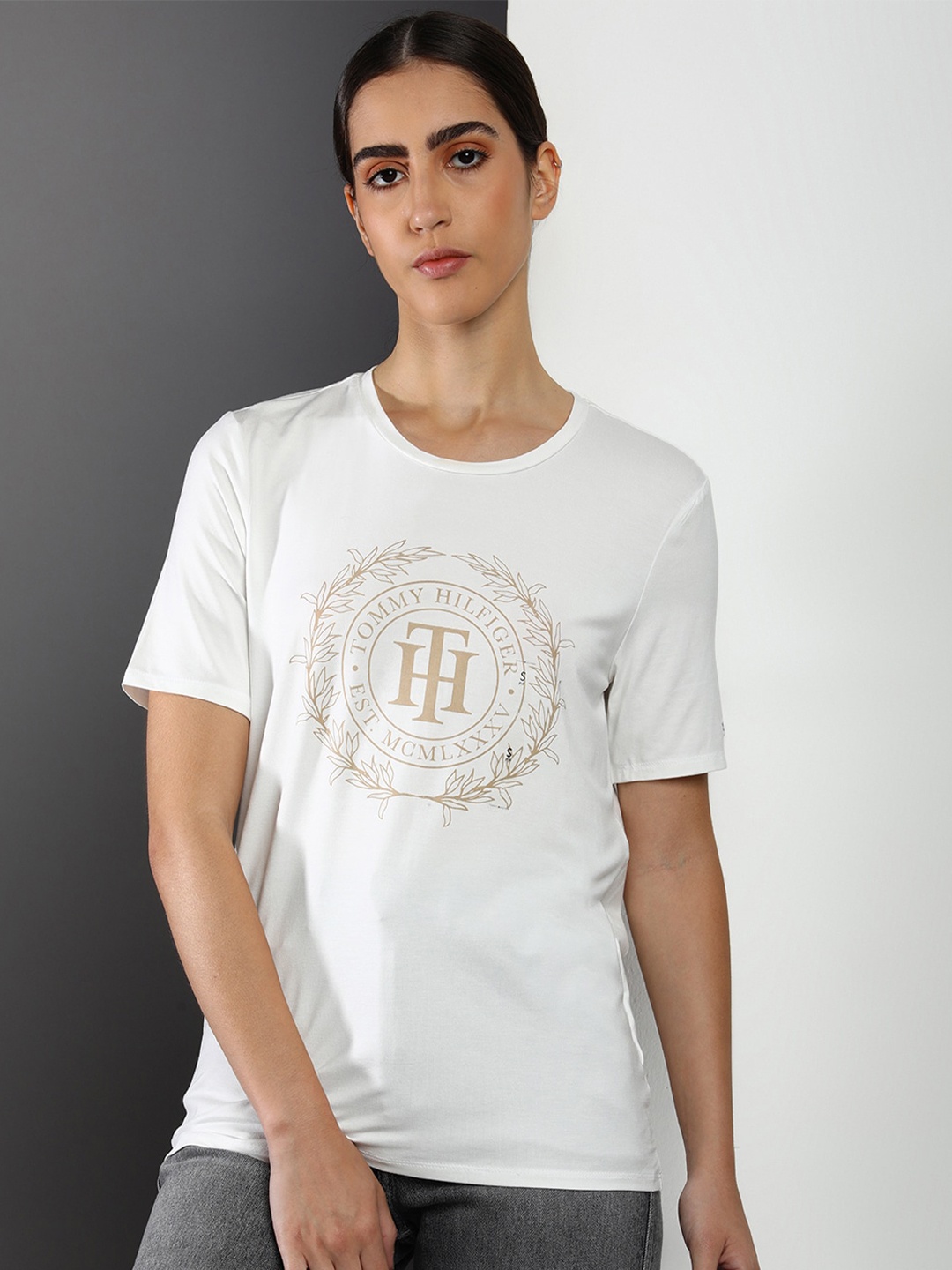 

Tommy Hilfiger Typography Printed T-shirt, White
