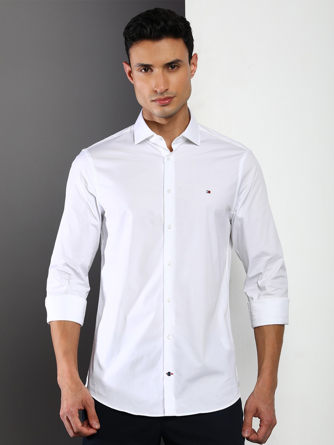 

Tommy Hilfiger Slim Fit Spread Collar Casual Shirt, White